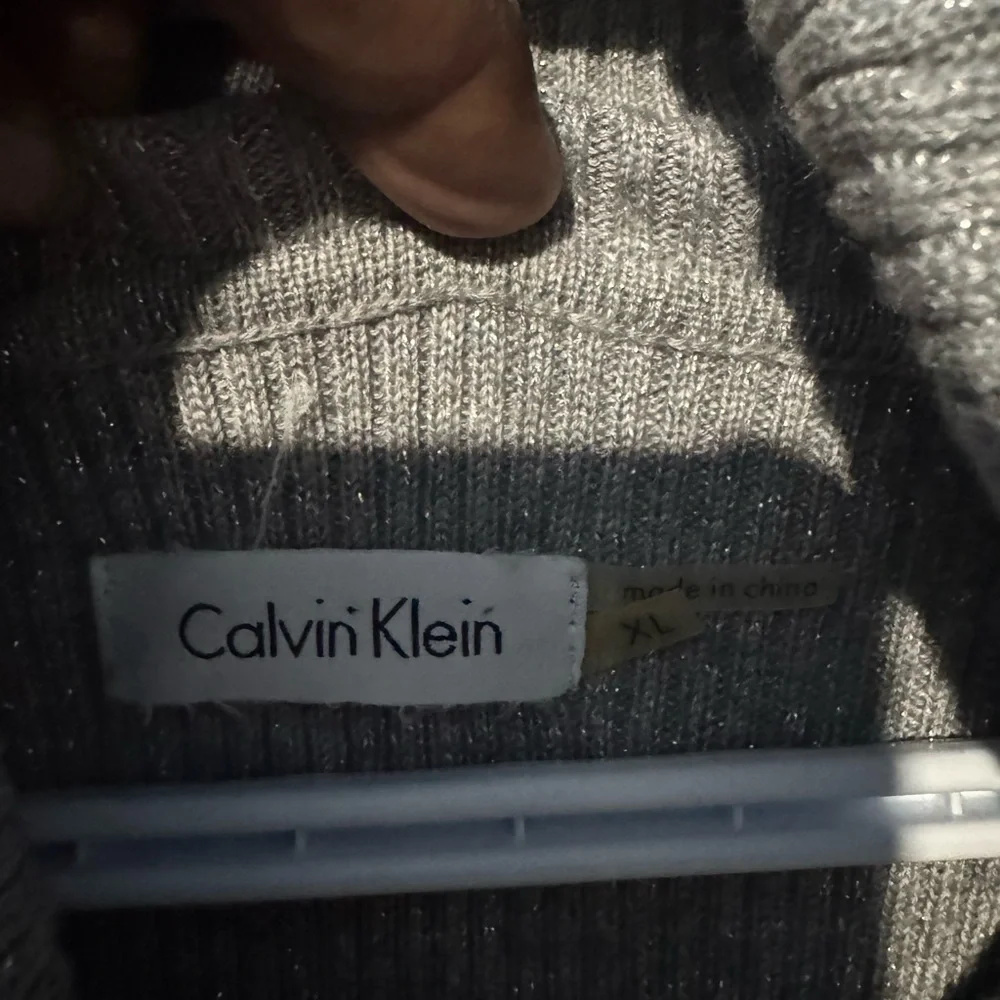 Calvin Klein Silver Knit long Sleeve Turtleneck Sweater Dress Size XL - Picture 6 of 6